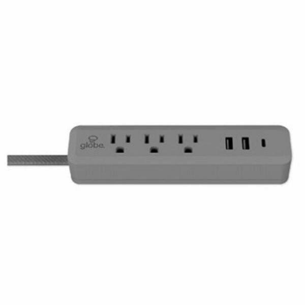 Fivegears 3-Outlet USB-A & USB-C Cord Power Strip, Grey FI3238278